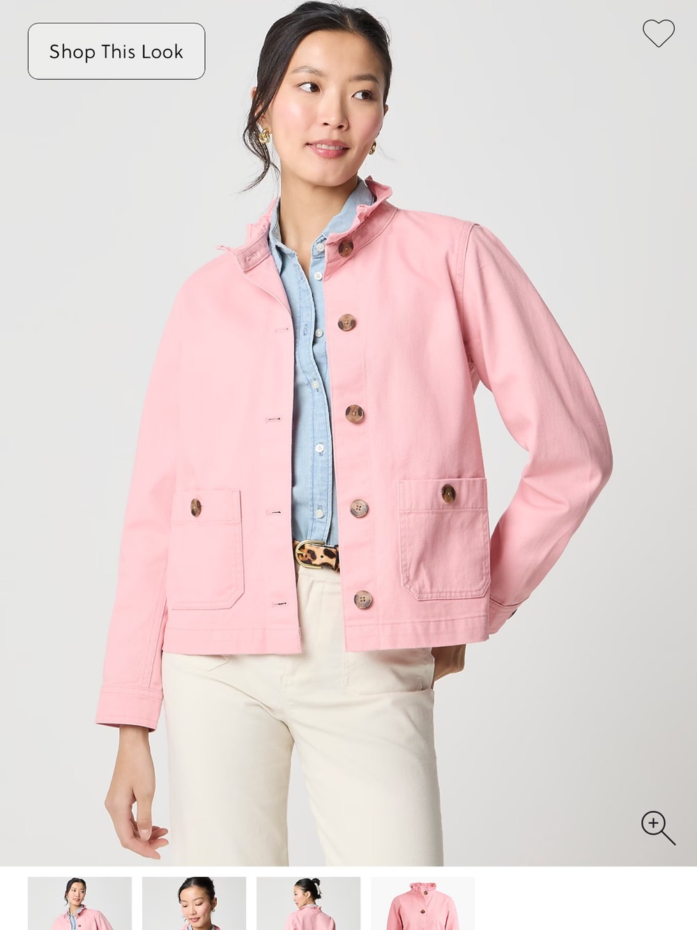 J.Crew Everyday Jacket Utility Jacket Pink Large NWT